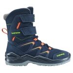 Lowa Winter Boots Maddox Warm High GTX (Textile/Synthetic, waterproof) 2025 navy blue/orange children