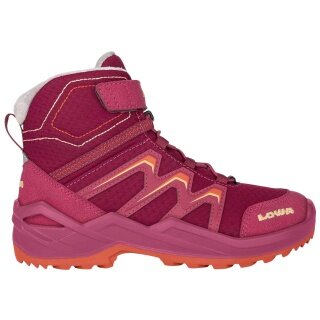 Lowa Winter Shoes Maddox Warm Mid GTX (Textile/Synthetic, waterproof) 2025 berry/orange children