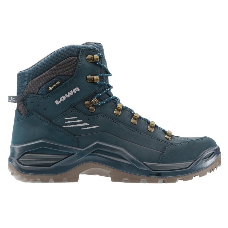 Lowa Renegade EVO Mid GTX Hiking Boots (All-Terrain, Nubuck Leather, Waterproof) navy blue/grey Men's