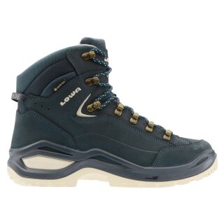 Lowa Renegade Evo Mid GTX Walking Shoes (All-Terrain, Nubuck Leather, Waterproof) navy blue/dune Ladies