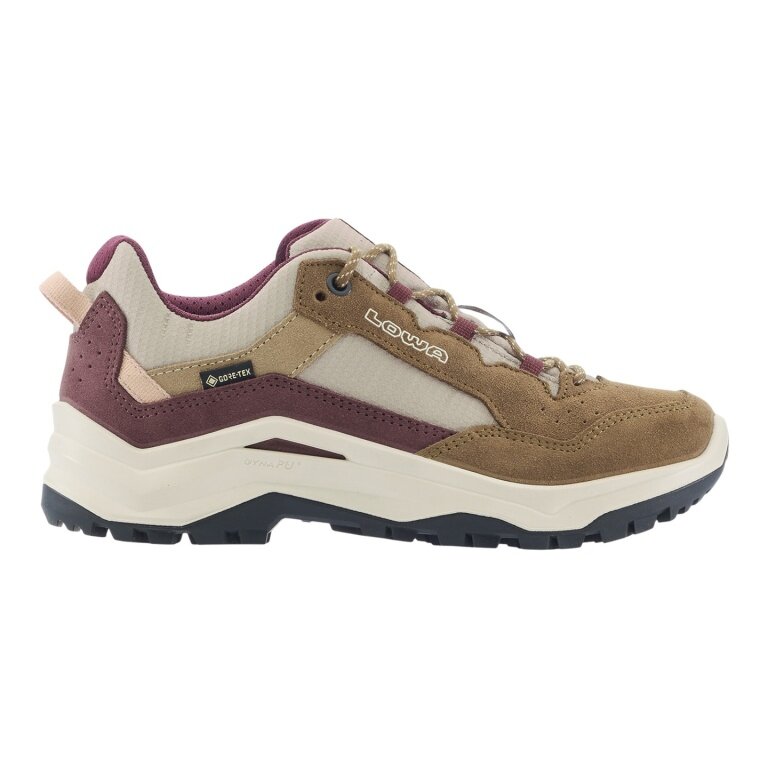 Lowa Ventierra LO GTX Hiking Shoes (Suede/Textile, waterproof) desert brown/peach pink ladies