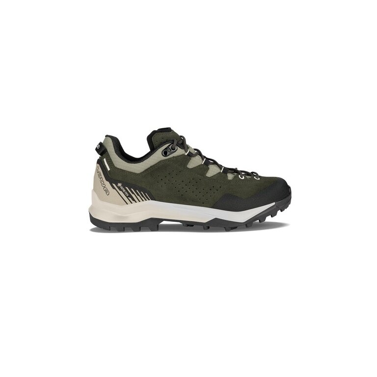 Lowa Explorer LO GTX Hiking Shoes (Trekking, Suede/Textile, Waterproof) Dark Green/Beige Men's
