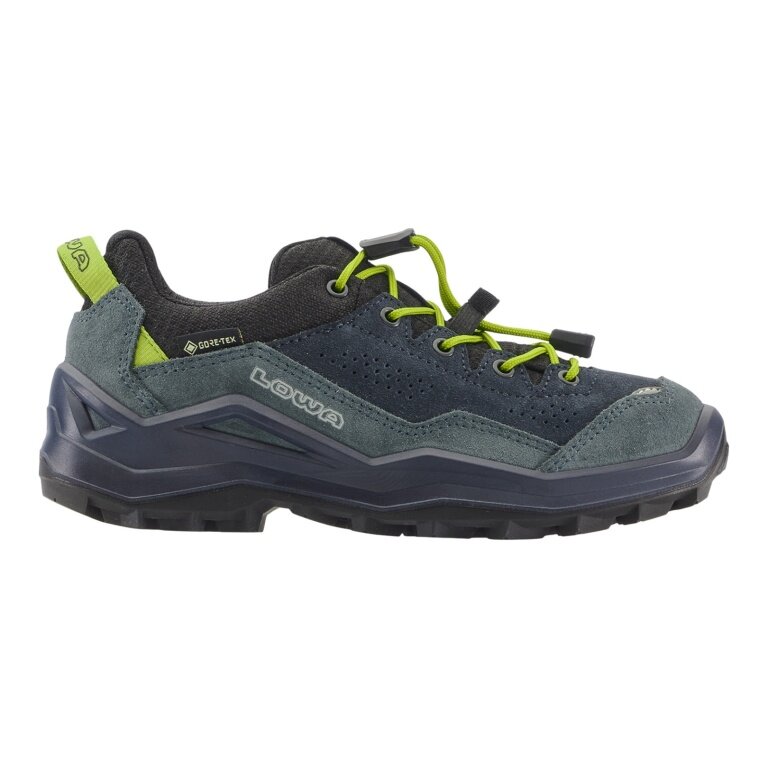 Lowa hiking shoes Wandax LO GTX (suede/synthetic, waterproof) dark petrol/lime toddlers