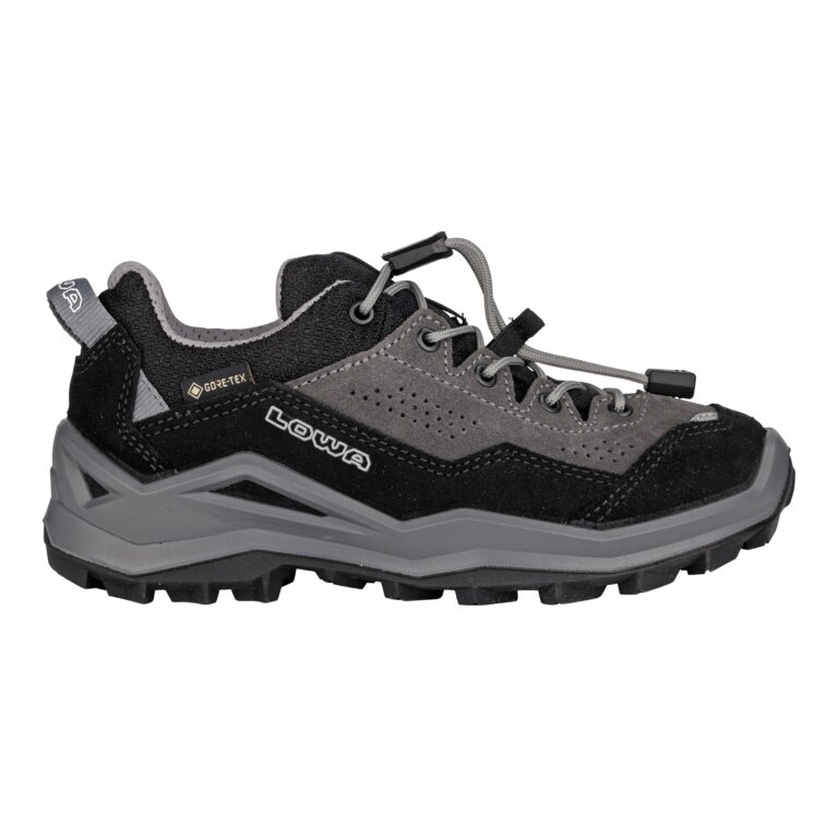 Lowa hiking shoes Wandax LO GTX (suede/synthetic, waterproof) black/grey toddlers