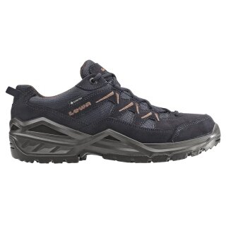 Lowa Sirkos Evo Low GTX Hiking Shoes (Suede/Textile, waterproof) navy blue/brown Men's