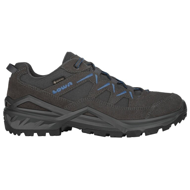 Lowa Sirkos Evo Low GTX Hiking Shoes (Suede/Textile, waterproof) grey/blue men's