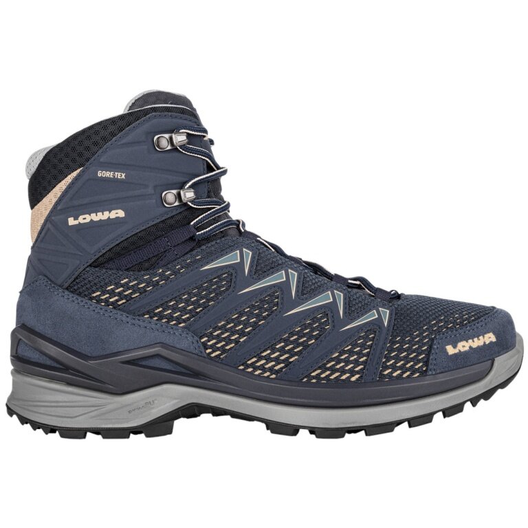 Lowa Hiking Travel Shoes Innox Pro Mid GTX (All-Terrain, Synthetic/Textile, Waterproof) 2025 Navy Blue/Dune Men's