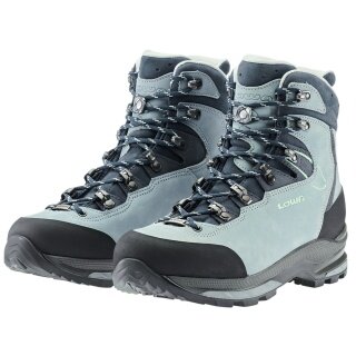 Lowa hiking shoes Mauria Evo LL (nubuck leather, leather lining) 2025 smoke blue/mint green ladies