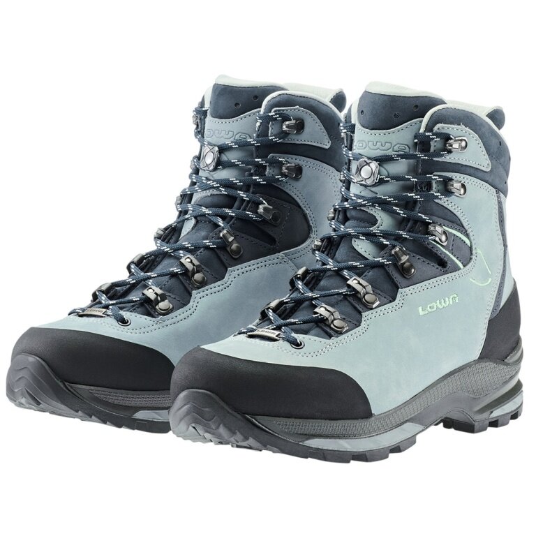 Lowa hiking shoes Mauria Evo LL (nubuck leather, leather lining) 2025 smoke blue/mint green ladies
