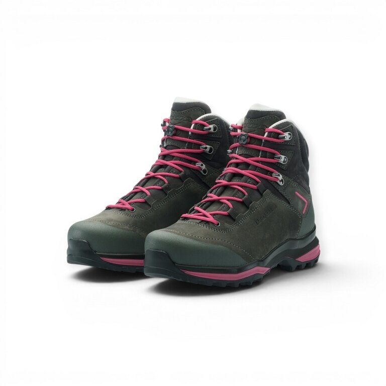 Lowa Lady Light Evo LL Walking Shoes (Trekking, Nubuck Leather) grey/pink Ladies