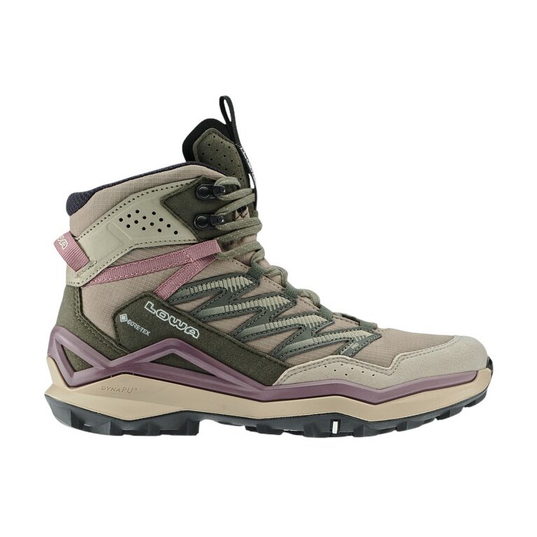 Lowa Maddox Mid GTX Hiking Shoes (All-Terrain, Textile/Synthetic, Waterproof) brown/old pink Ladies
