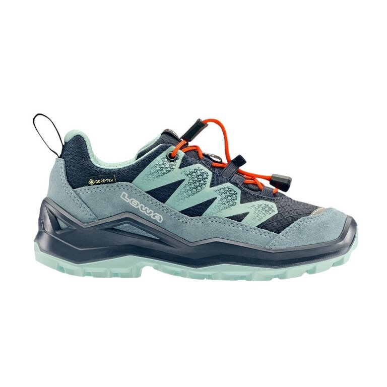 Lowa Maddox Pro Low GTX Junior Hiking Shoes (Textile/Suede, waterproof) navy blue/grey blue Children