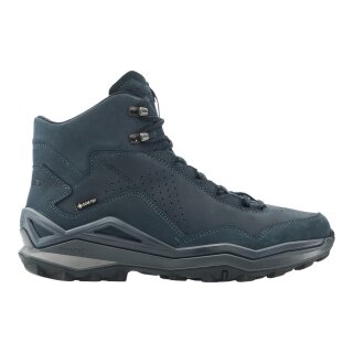 Lowa Maddox Pro LT GTX Mid Hiking Shoes (Fast-Hiking, Nubuck Leather, Waterproof) navy blue/grey Men's