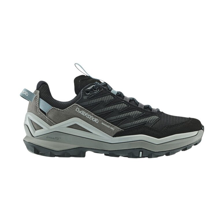 Lowa Maddox Pro Low Hiking Shoes (Fast-Hiking, Textile/Synthetic) black/grey ladies