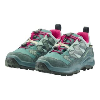 Lowa Maddox Pro Low GTX Junior Walking Shoes (Textile/Suede, waterproof) petrol/pink children