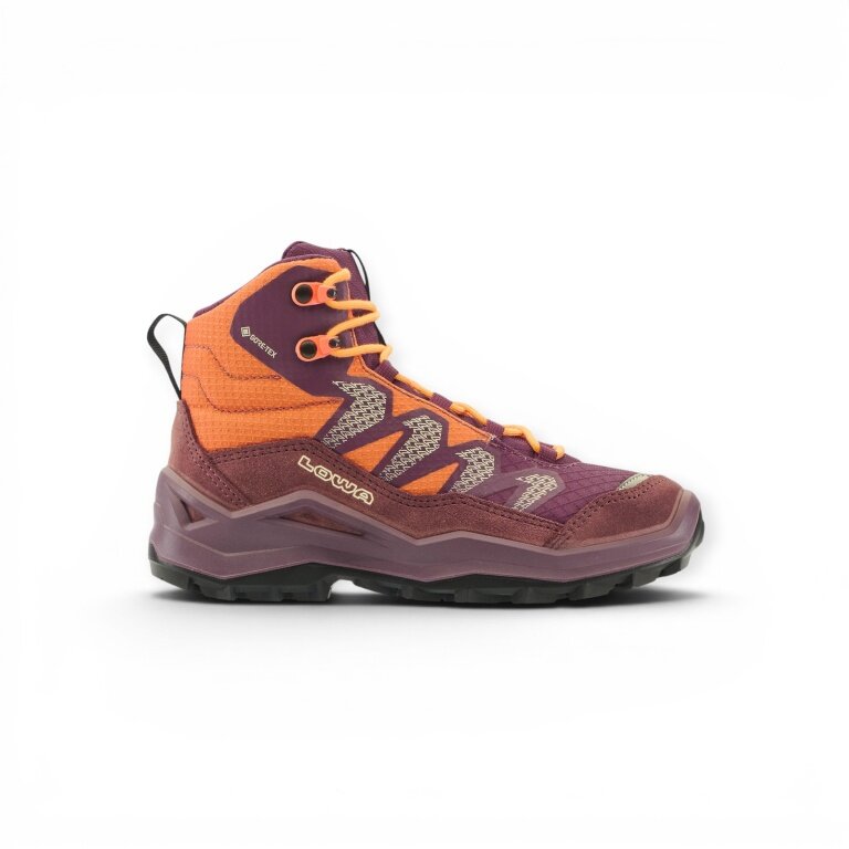Lowa Maddox Pro Mid GTX Junior Hiking Shoes (Textile/Suede, waterproof) old pink/tone toddlers