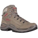 Lowa Hiking Shoes Renegade EVO Mid GTX (All-Terrain, Nubuck Leather, Waterproof) Stone Brown/Red Wood Men's