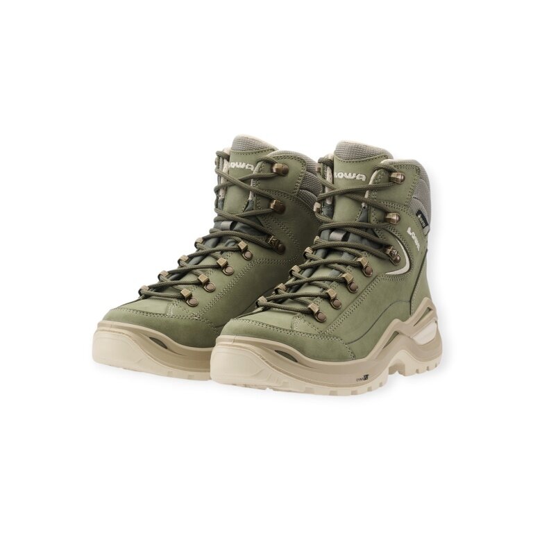 Lowa Renegade Evo Mid GTX Hiking Boots (All-Terrain, Nubuck Leather, Waterproof) sage green Ladies