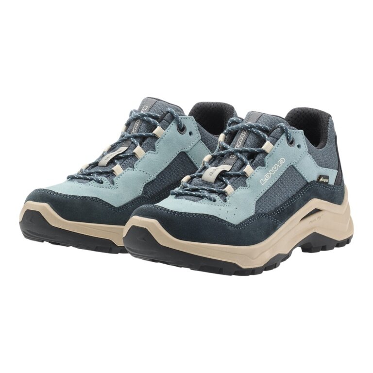 Lowa Ventierra LO GTX Hiking Shoes (Suede/Textile, waterproof) smoke blue/blue ladies