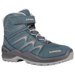 Lowa Winter Shoes Maddox Warm Mid GTX (Textile/Synthetic, waterproof) petrol/pink toddlers