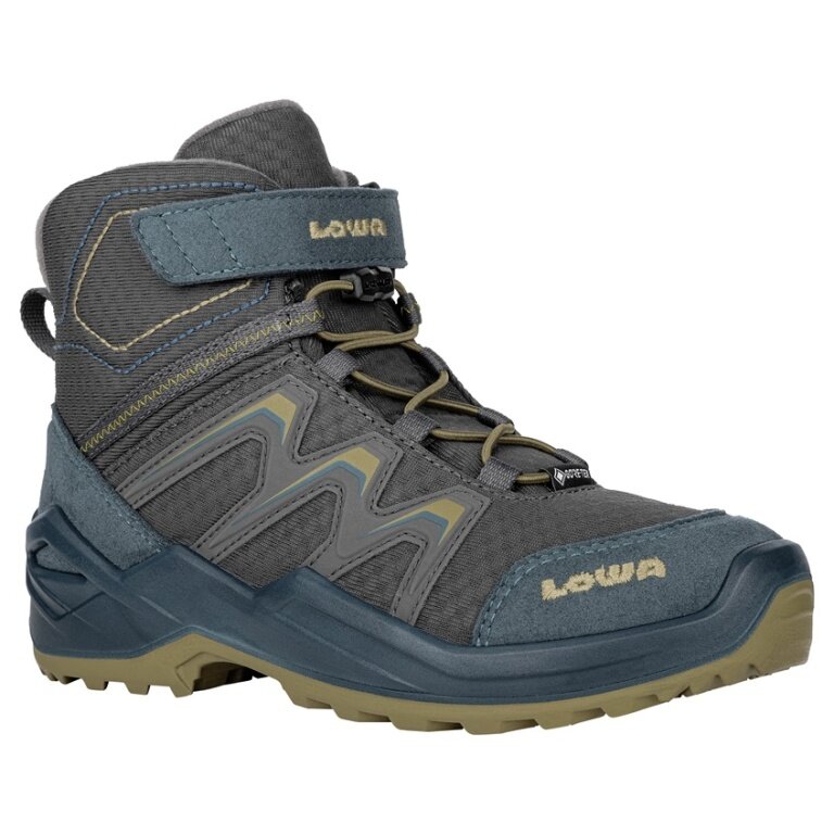 Lowa Winter Shoes Maddox Warm Mid GTX (Textile/Synthetic, waterproof) 2024 petrol/mustard toddlers