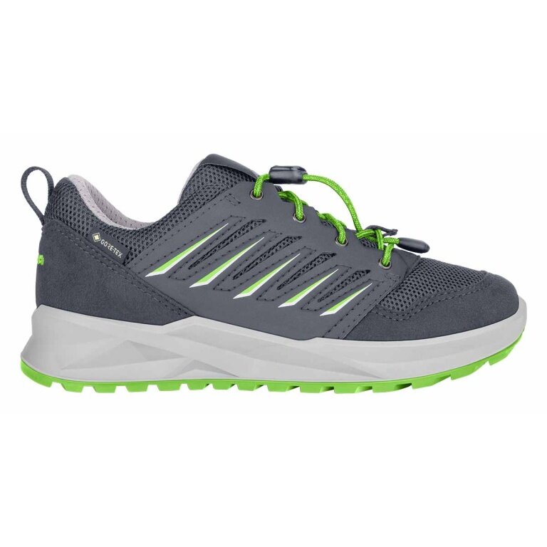 Lowa Hiking Shoes Axos GTX LO Junior (Textile/Synthetic, Waterproof) Steel Blue/Lime Kids
