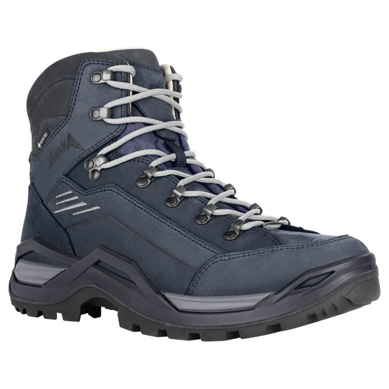 Lowa Renegade 100 GTX Mid Walking Boots (All-Terrain, Nubuck Leather, Waterproof) navy blue/asphalt Men's