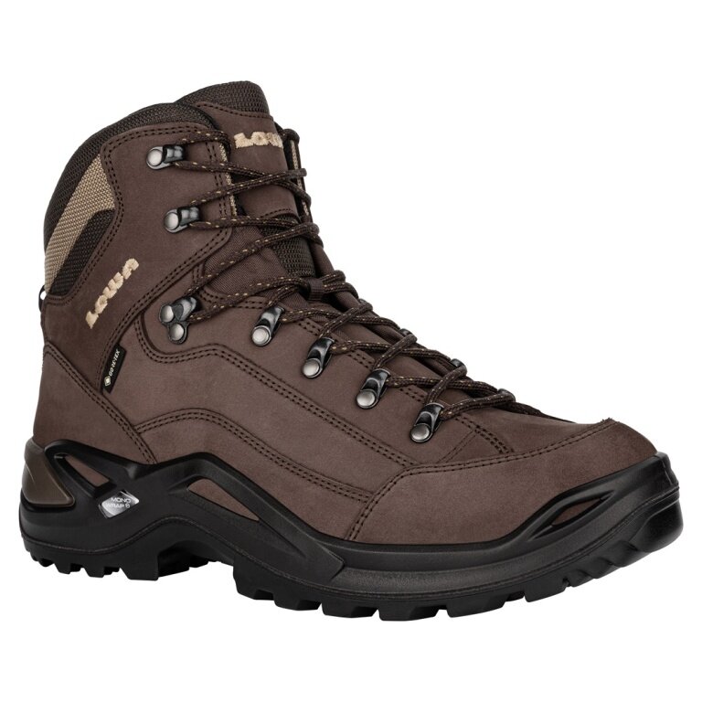 Lowa Renegade Mid GTX Walking Boots (All-Terrain, Nubuck Leather, Waterproof) 2024 Espresso Brown Men's