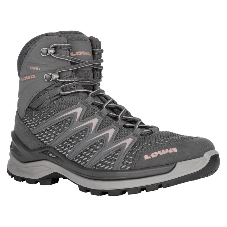 Lowa Hiking Travel Shoes Innox Pro Mid GTX (All-Terrain, Synthetic/Textile, Waterproof) 2025 Anthracite Grey/Rose Ladies