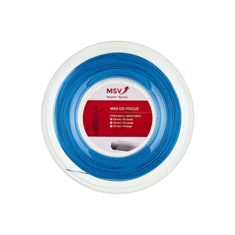 MSV Tennis String Co Focus (Durability+Control) light blue 200m roll