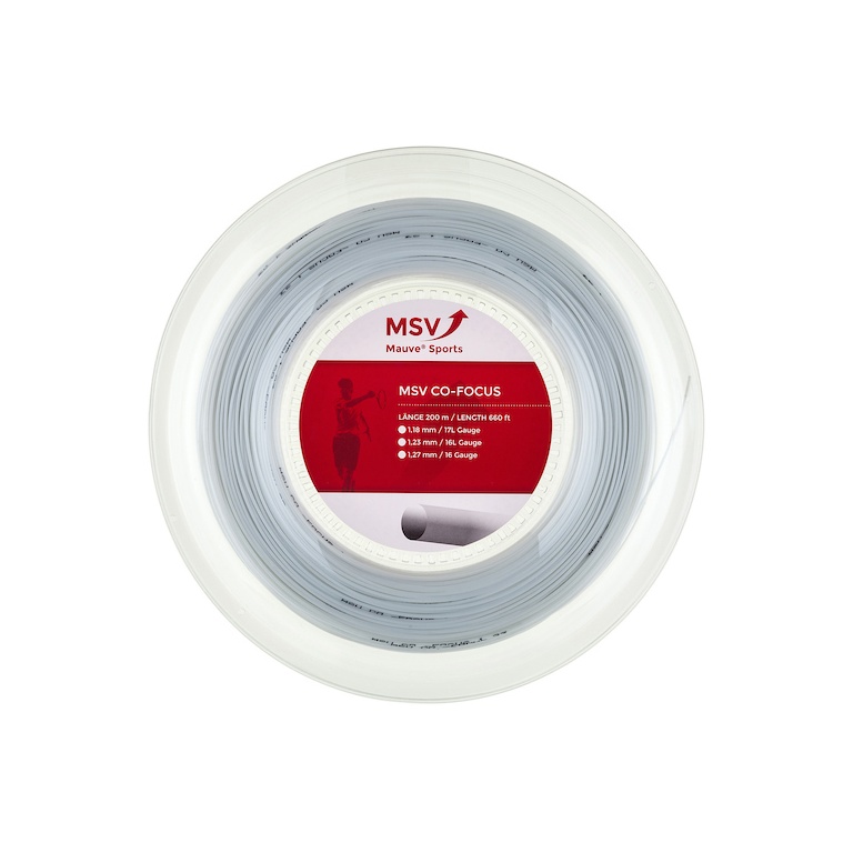 MSV Tennis String Co Focus (Durability+Control) white 200m roll