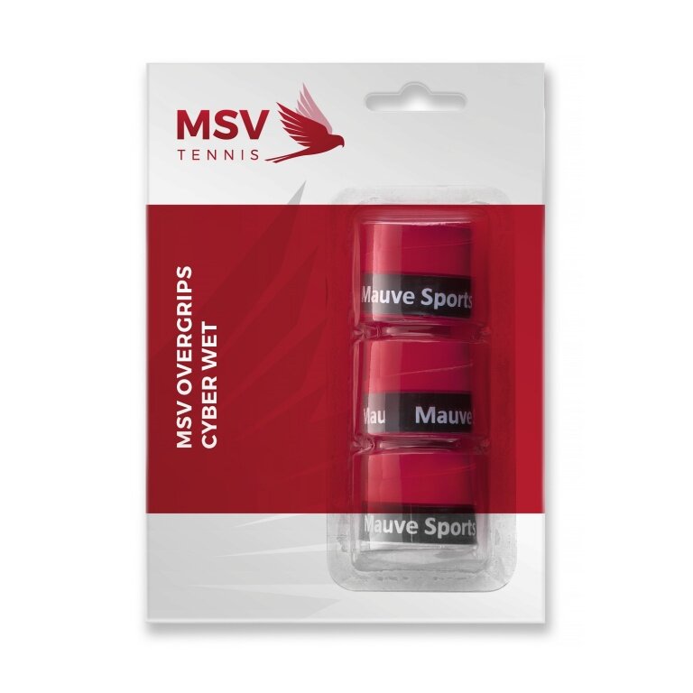 MSV Overgrip Cyber Wet 0.6mm (Sweat absorption/Durability) red 3 pack