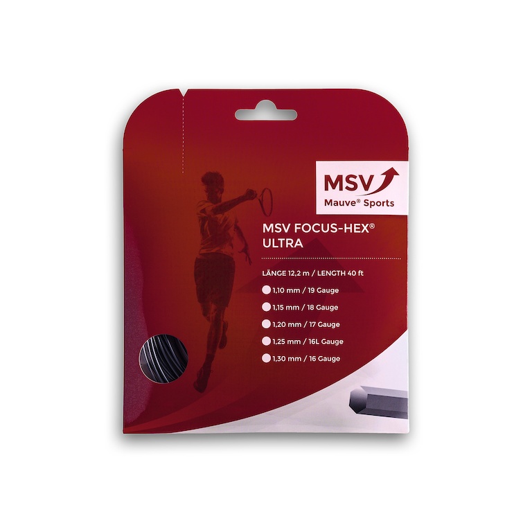 Stringing with MSV Tennis String Focus Hex Ultra (Spin+Tension Stability) black