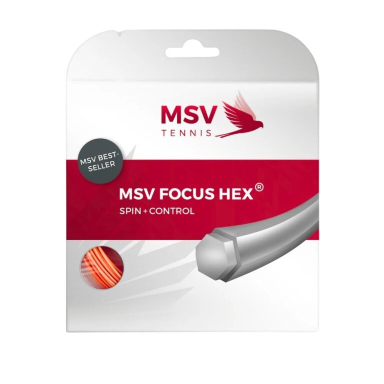 MSV Tennis String Focus Hex (Durability + Spin) orange 12m Set