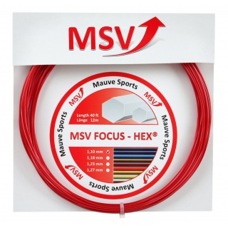 Stringing with tennis string Focus Hex (Durability+Spin) red