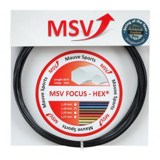 Stringing with tennis string MSV Focus Hex black