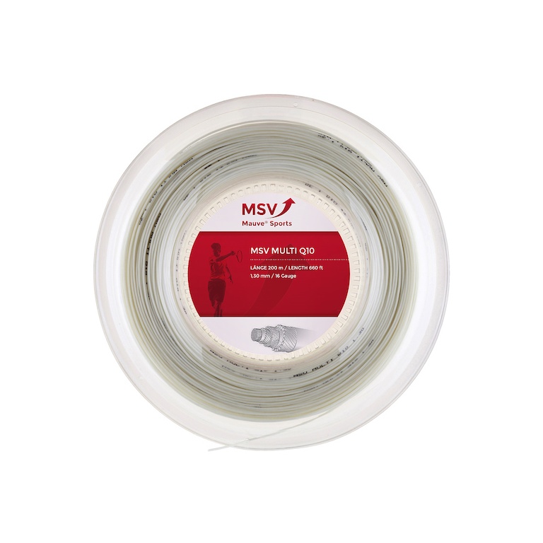 MSV Tennis String Multi Q10 1.30mm (Arm Protection+Touch) white 200m roll