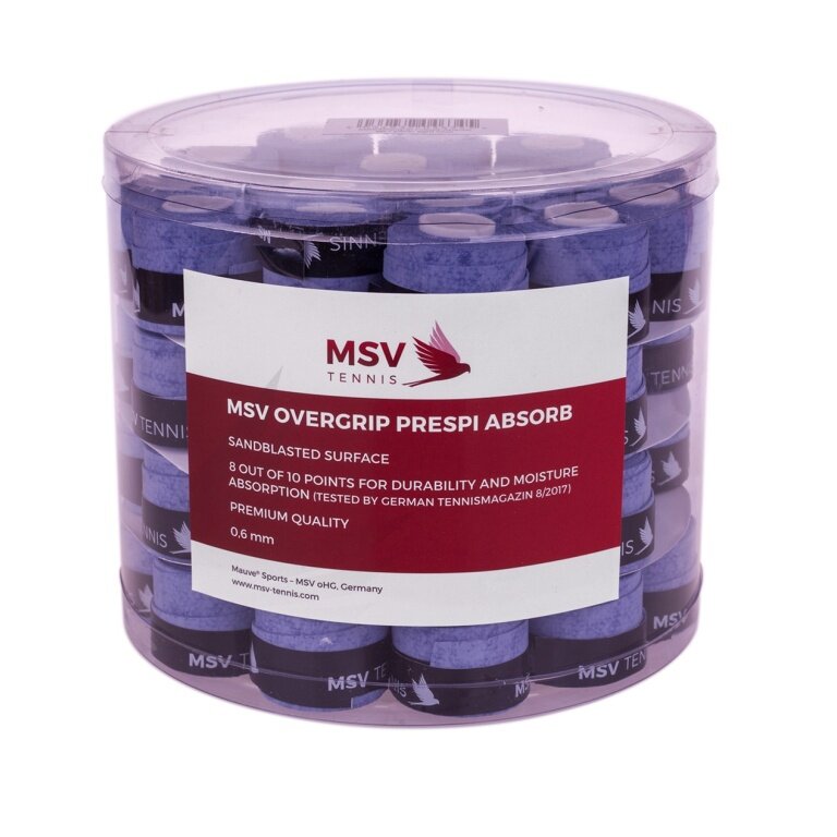 MSV Overgrip Prespi Absorb 0.6mm (Sweat absorption/Comfort) light blue 60-pack box