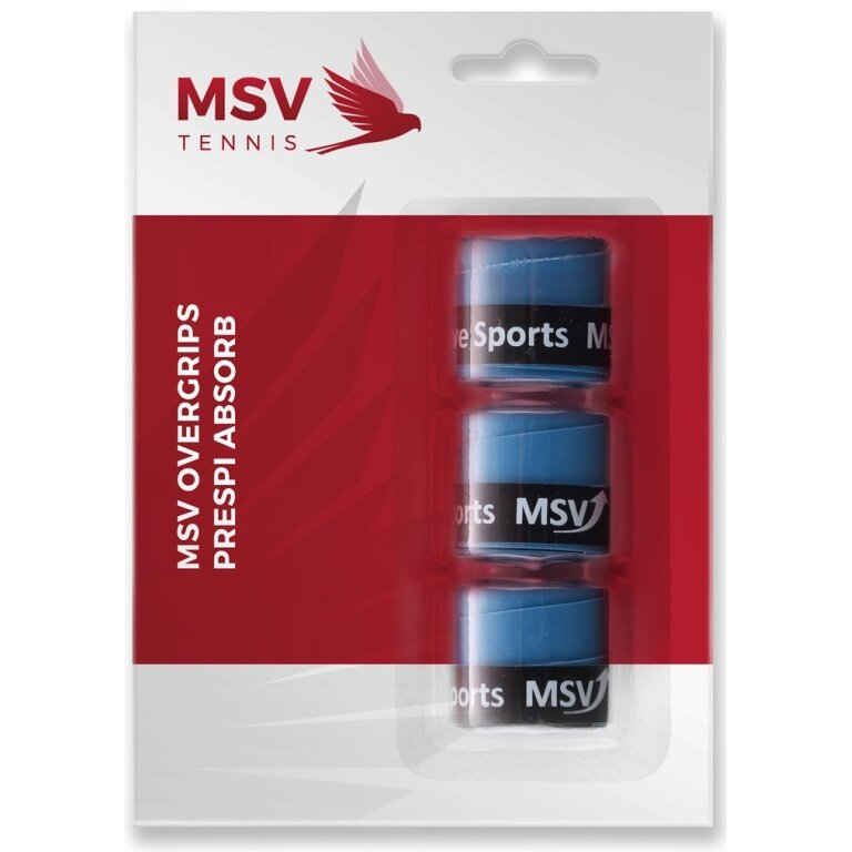 MSV Overgrip Prespi Absorb 0.6mm (Sweat absorption/Comfort) light blue pack of 3