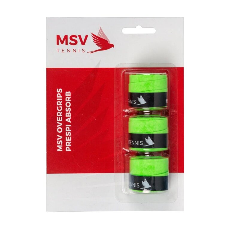 MSV Overgrip Prespi Absorb 0.6mm (Sweat absorption/Comfort) green pack of 3