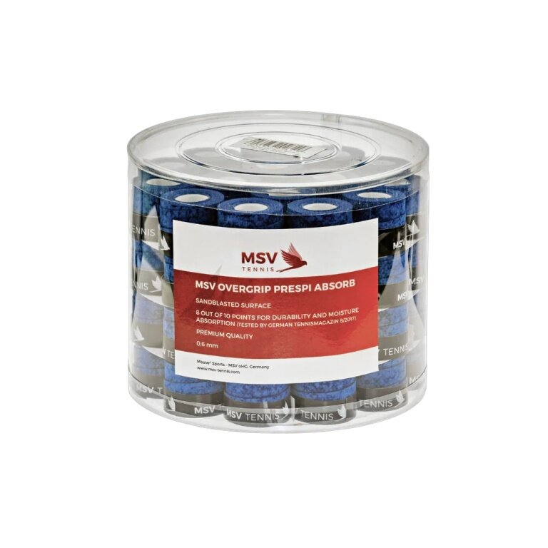 MSV Overgrip Prespi Absorb 0.6mm (Sweat absorption/Comfort) dark blue 60-pack