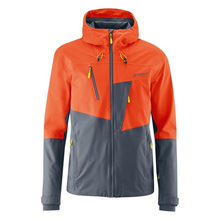 Maier Sports hiking jacket Narvik (breathable, windproof and waterproof) orange/navy blue Men