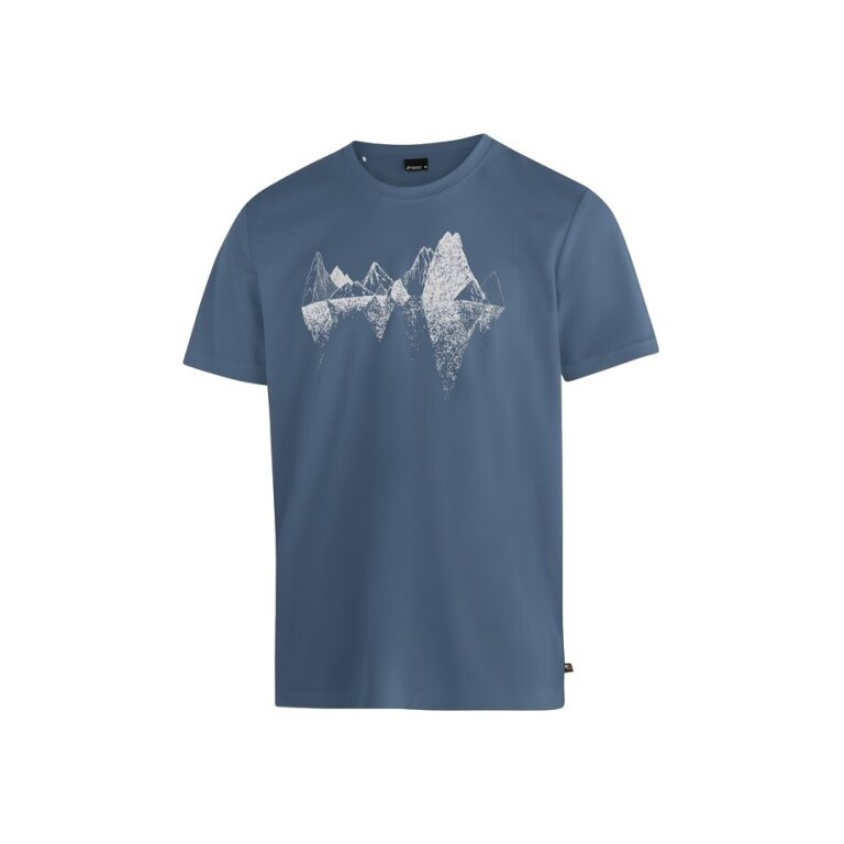 Maier Sports Hiking / Leisure T-shirt Tilia Pique (Polyester, quick-drying) blue / grey men's
