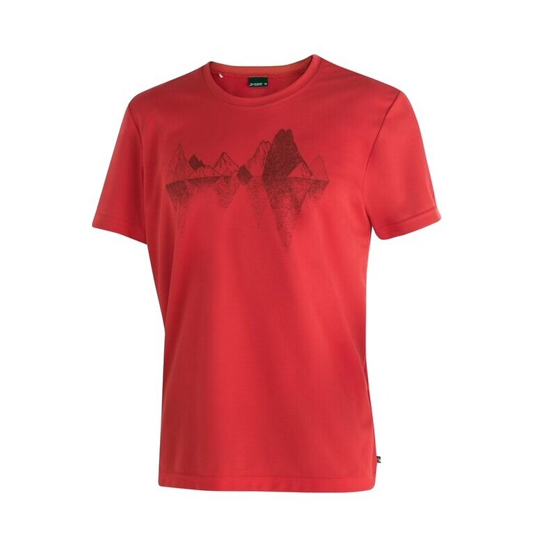 Maier Sports Hiking / Leisure T-shirt Tilia Pique (Polyester, quick-drying) red men's