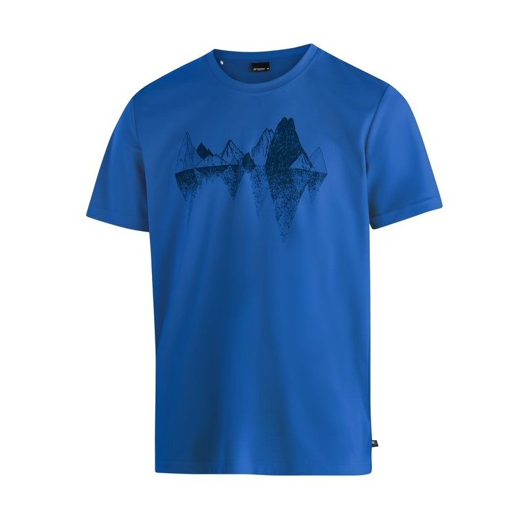 Maier Sports Hiking / Leisure T-shirt Tilia Pique (Polyester, quick-drying) blue men's