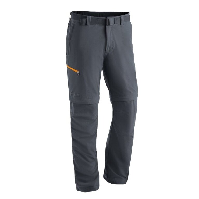 Maier Sports Hiking Pants Tajo 2 Zipp-Off (long pants and Bermudas in one) long graphite grey/orange Men