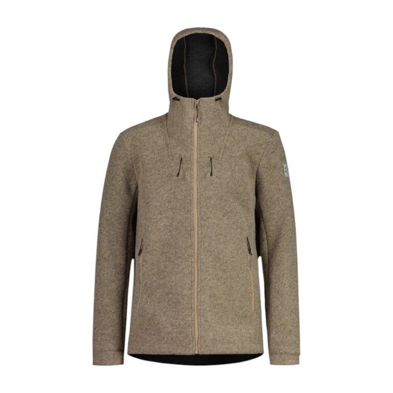 Maloja Fleece Jacket AvisioM (with hood, wool) brown men's