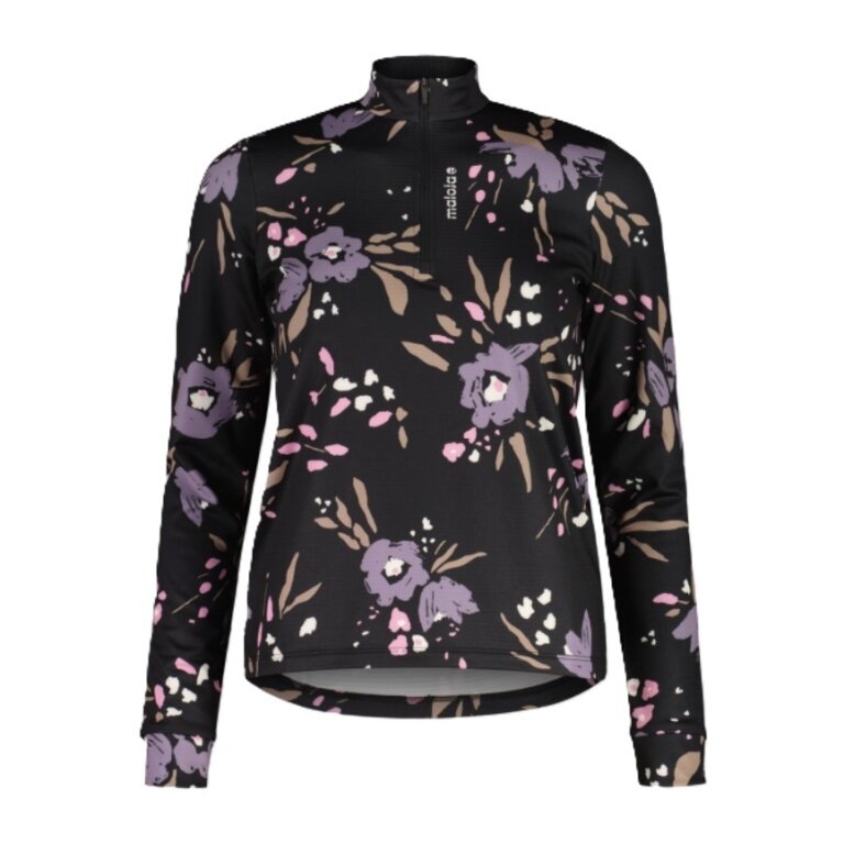 Maloja Halfzip Long Sleeve Shirt SawangM Adventure Midlayer Shirt (warm, 4-way stretch) black/flower ladies