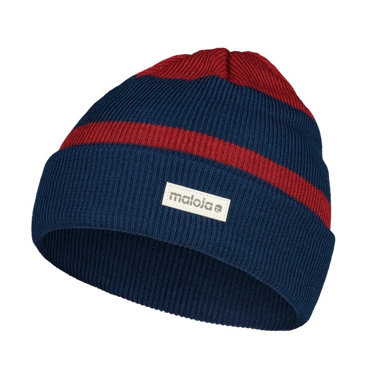 Maloja Knitted Beanie Vittorio - dark blue/red
