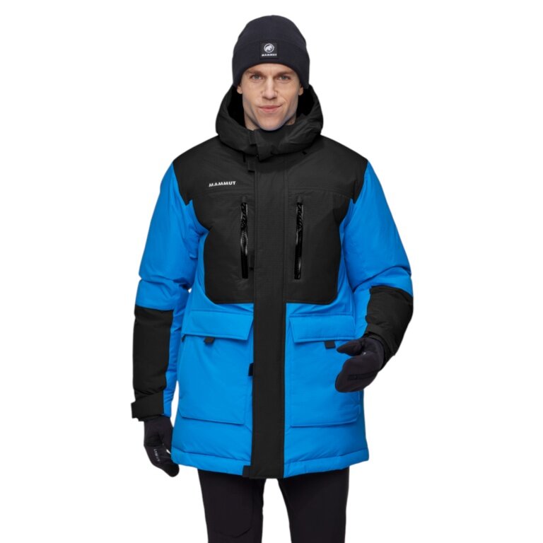 Mammut Winter Jacket Arctic Insulated Hooded Parka (2-layer, warm thanks to down filling) blue/black men's